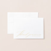 Carte Dorée Design simple et élégant photo merci (Devant avec enveloppe)