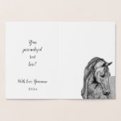 Carte Dorée Dessin de Cheval Joyeux anniversaire pour elle (Intérieur)