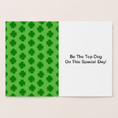 Carte Dorée Dessin de Saint Patrick Chien et Shamrock, ZKOA (Intérieur)