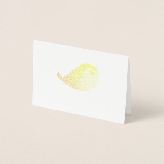 Carte Dorée Dessin d'Oiseau de Bruant (Devant)