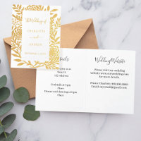 Détails de site web botanique or de mariage luxe
