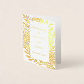 Carte Dorée Détails de site web botanique or mariage luxe (Devant)