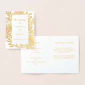 Carte Dorée Détails de site web botanique or mariage luxe (Affichage)