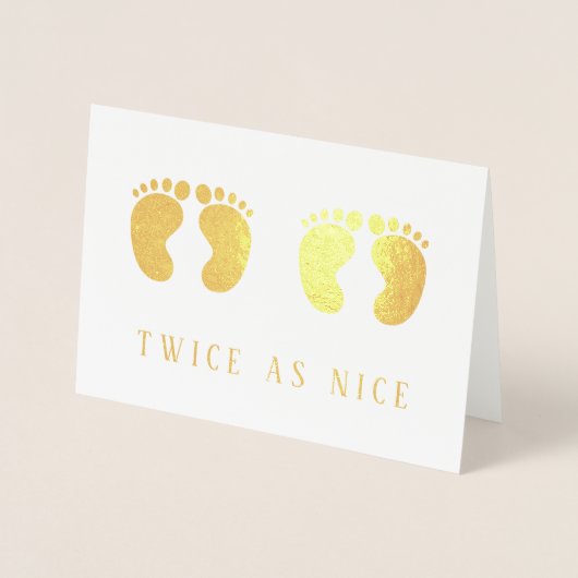 Carte Dorée Deux fois comme Nice Twins New baby Gold (Devant)