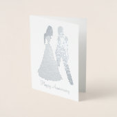 Carte Dorée Deux robes de mariée et costume de mariage (Devant)