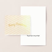 Carte Dorée Diagonal Stripes voeux de Noël (Affichage)
