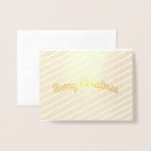 Carte Dorée Diagonal Stripes voeux de Noël (Devant avec enveloppe)