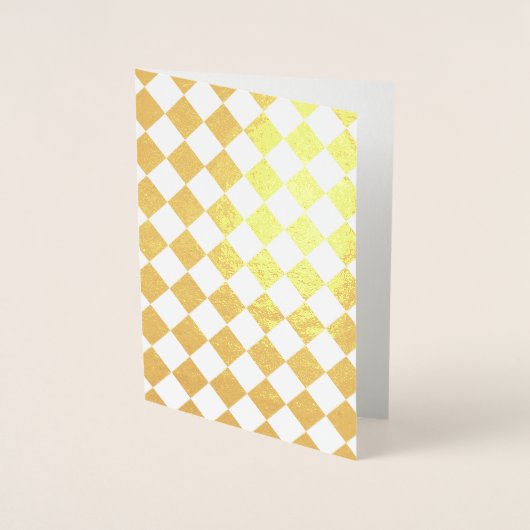 Carte Dorée Diamant À damiers blanc et or (Devant)