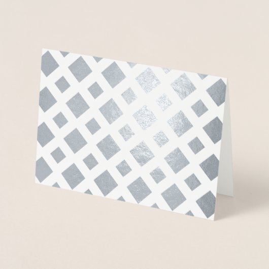 Carte Dorée Diamants à huile d'argent sur treillis blanc (Devant)