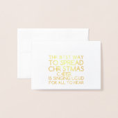 CARTE DORÉE DIFFUSER LA NOËL (Devant avec enveloppe)