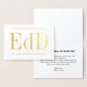 Carte Dorée Diplôme D'Études De L'EdD Personnalisé (Affichage)