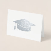 Carte Dorée diplômé moderne, rayé et élégant. argent de (Devant)