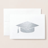 Carte Dorée diplômé moderne, rayé et élégant. argent de (Devant avec enveloppe)