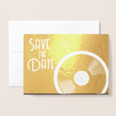 Carte Dorée Dis Vinyle Rétro Années 70 Noir et Blanc Minimalis (Devant avec enveloppe)