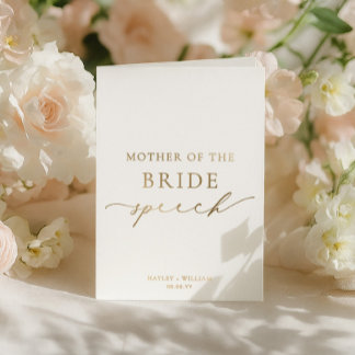 Carte Dorée Discours de mariage de la mère de la mariée d'Elle