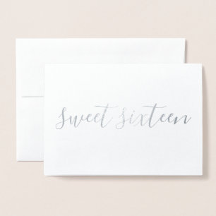 Carte Dorée Douze ans sucrés calligraphie simple Argent
