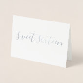 Carte Dorée Douze ans sucrés calligraphie simple Argent (Devant)