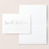 Carte Dorée Douze ans sucrés calligraphie simple Argent (Affichage)
