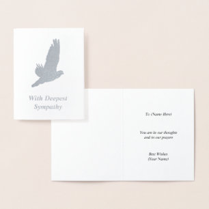 Carte Dorée Dove in Flight - Elégant Motif de Sympathie Argent