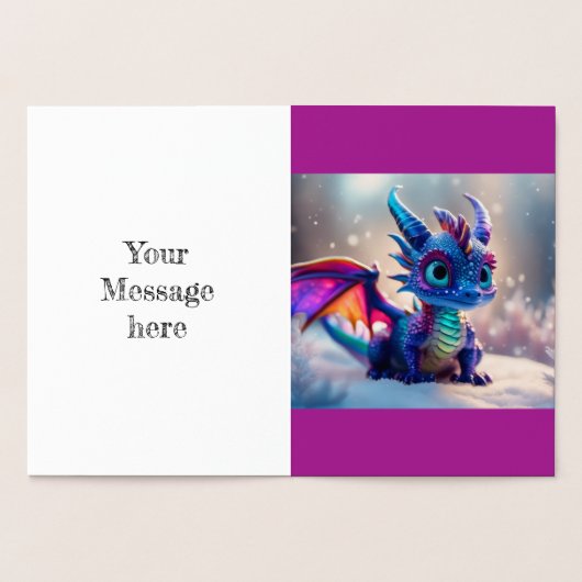 Carte Dorée Dragon dans la neige. (Intérieur)