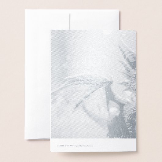 Carte Dorée Dragon dans la neige.  (Derrière avec enveloppe)