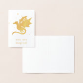 Carte Dorée Dragon et Étoiles Vous êtes Magiques (Affichage)