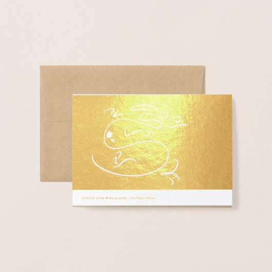 Carte Dorée Dragon original dessin Lunar 2024 Luxe FGC (Derrière avec enveloppe)