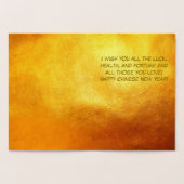 Carte Dorée Drôle 4 Année de Cochon de Dessin Animé Zodiaque A (Intérieur)