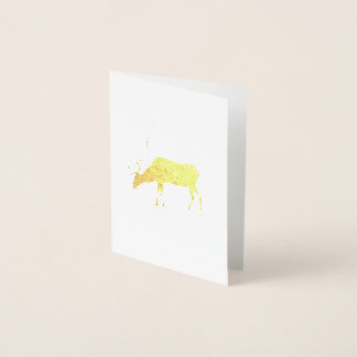 Carte Dorée Drôle de Caca de Renne Noël Humour Grossier
