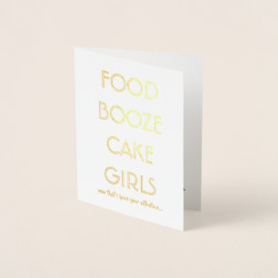 Carte Dorée Drôle Groomsman ou Best Man FOOZE CAKE GIRLS