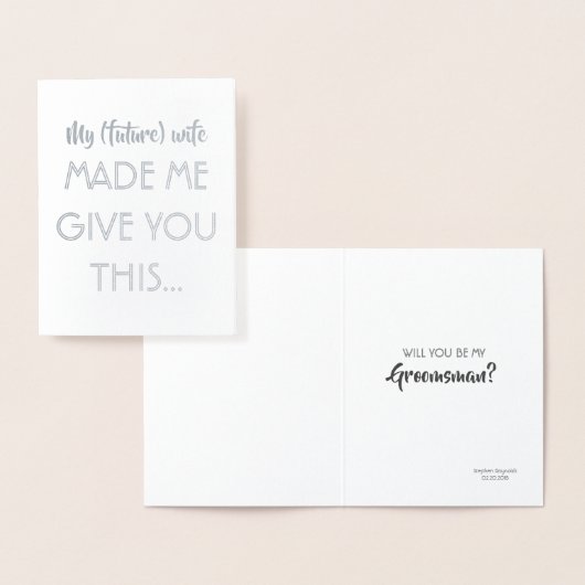 Carte Dorée Drôle Groomsman ou Meilleur Homme M'A FAIT VOUS DO (Affichage)