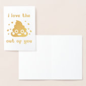 Carte Dorée Drôle Naughty Poop Valentine's Day Love You (Affichage)