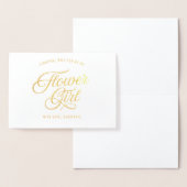 Carte Dorée Écriture Élégante Seras-tu ma Demoiselle Fleuriste (Affichage)