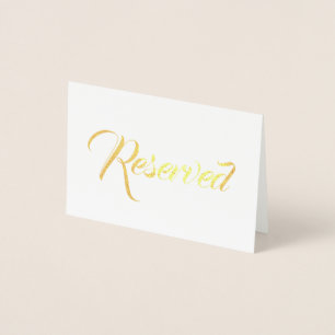 Carte Dorée Ecriture or Réservé élégant Mariage Table place