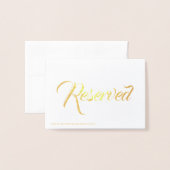 Carte Dorée Ecriture or Réservé élégant Mariage Table place (Derrière avec enveloppe)