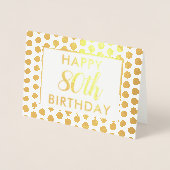 Carte Dorée Elégant 80e anniversaire Black Gold Dots personnal (Devant)