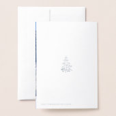 Carte Dorée Elégant Arbre de Noël Argent Photo Real (Derrière avec enveloppe)