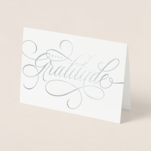 Carte Dorée Élégant avec Gratitude script merci Foil Card