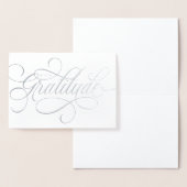 Carte Dorée Élégant avec Gratitude script merci Foil Card (Affichage)
