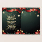 Carte Dorée Elegant Christmas Frame Background with Gold Stars (Intérieur)
