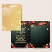 Carte Dorée Elegant Christmas Frame Background with Gold Stars (Affichage)