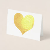 Carte Dorée Élégant Cœur Doré Moderne Saint-Valentin (Devant)