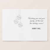 Carte Dorée Élégant Flocon de neige Entreprise Fêtes Argent (Intérieur)