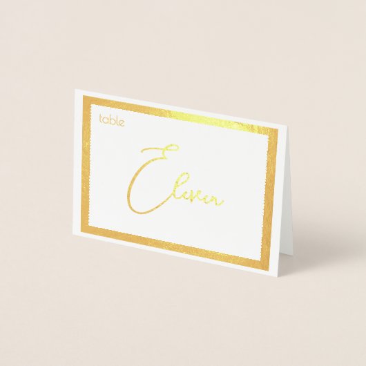 Carte Dorée Elegant Foil Wedding Table Number Tent - ELEVEN (Devant)