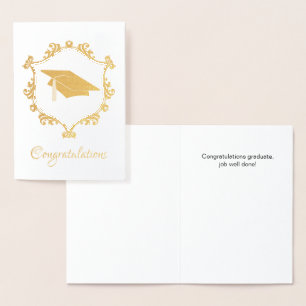 Carte Dorée Elégant Gold Foil Graduation Card