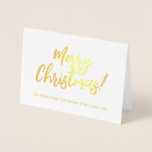 Carte Dorée Élégant Gold Foil Script Joyeux Noël<br><div class="desc">Élégante Typographie de l'huile d'or réelle Joyeux Noël ou votre texte,  Carte de Noël</div>
