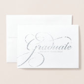 Carte Dorée Élégant Gradué Real Foil Script (Devant avec enveloppe)