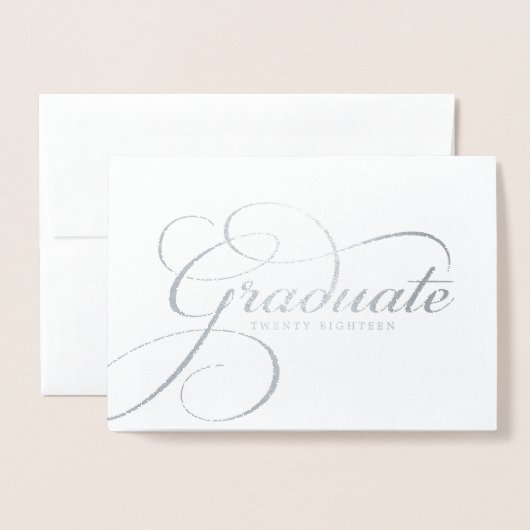 Carte Dorée Élégant Gradué Real Foil Script (Devant avec enveloppe)