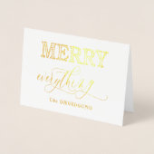 Carte Dorée Elégant Holiday Gold MERRY Tout Typographie (Devant)