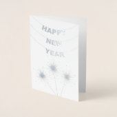 Carte Dorée Elégant Joyeux Nouvel An Entreprise Argent (Devant)